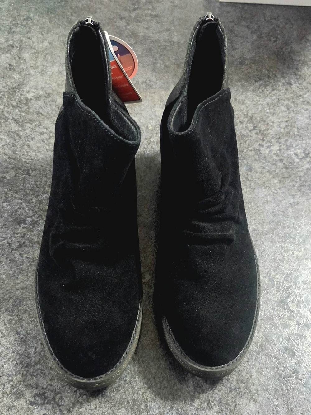 Aetrex Kara Black Suede Wedge Boots- Size 8 - New In Box